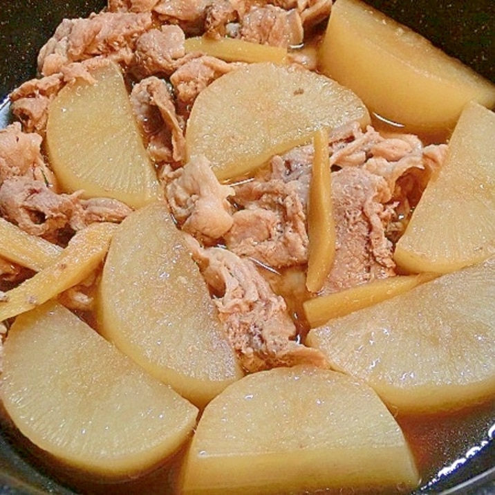 炊飯器で作る大根と豚こまの煮物